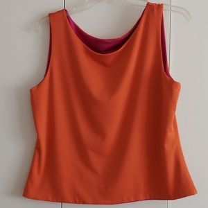 Vintage Colorblocked Two Tone Reversible Camisole Top Pink & Orange